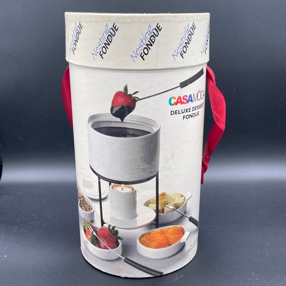 Casamoda Other - Casamoda White Deluxe 16 Piece Dessert Nesting Fondue Set Open Box